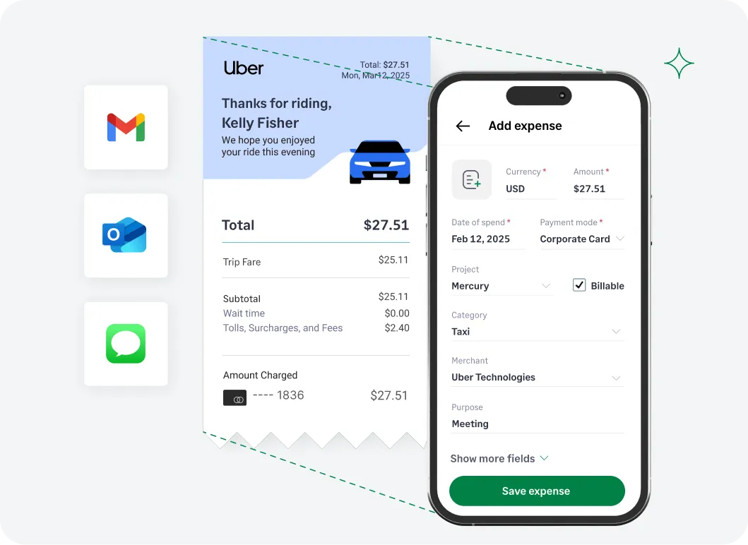 Track and submit expenses from your everyday apps with Sage Expense Management