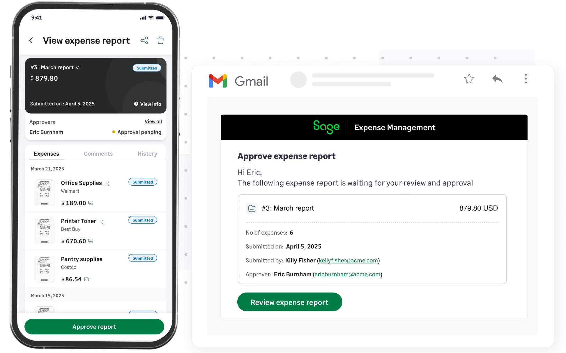 View, edit, approve, and send back expense reports on the go with Sage Expense Management