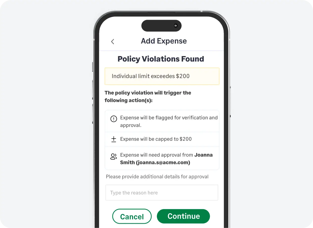 Ensure expense compliance with AI