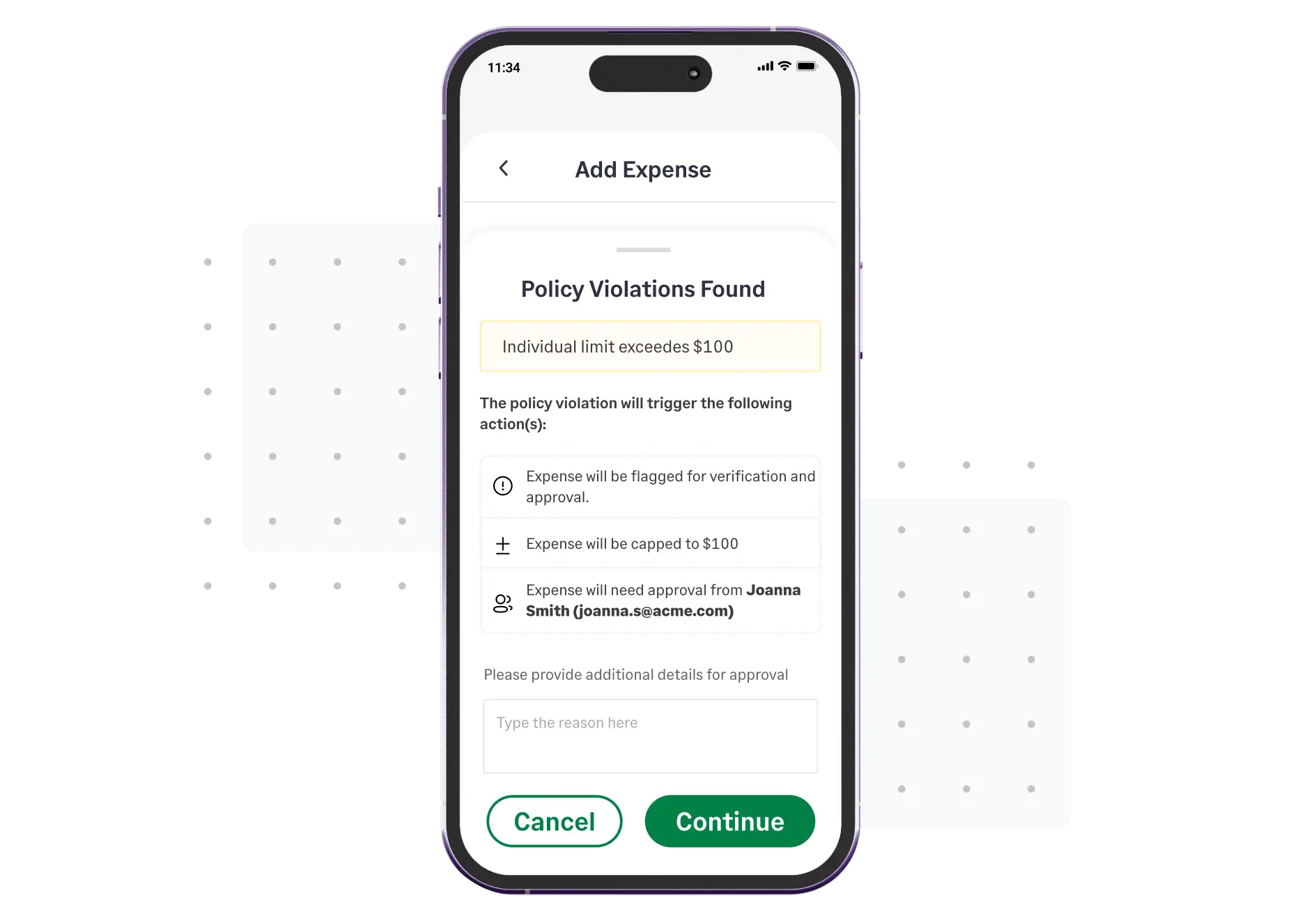 Ensure expense claims are compliant with Sage Expense Management's expense reimbursement software