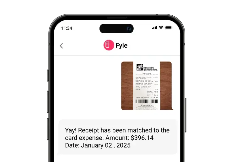Reconcile card spend via text messages with Fyle.