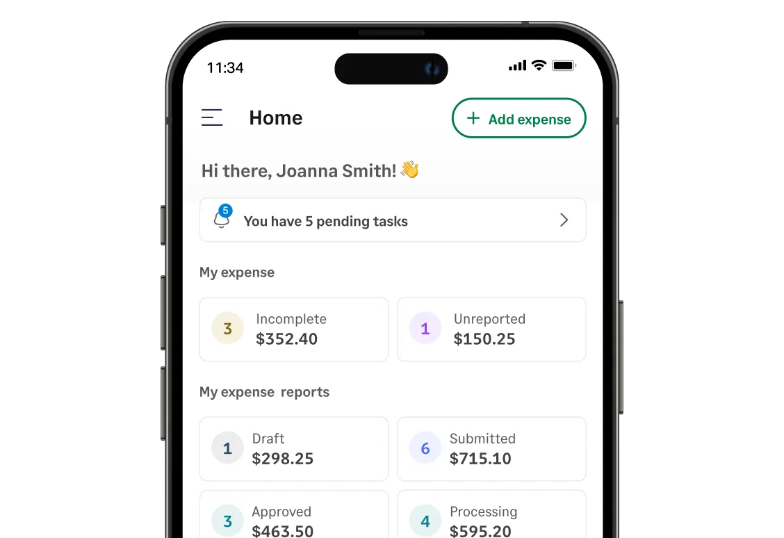 Tack and approve expense reports with Sage Expense Management mobile app