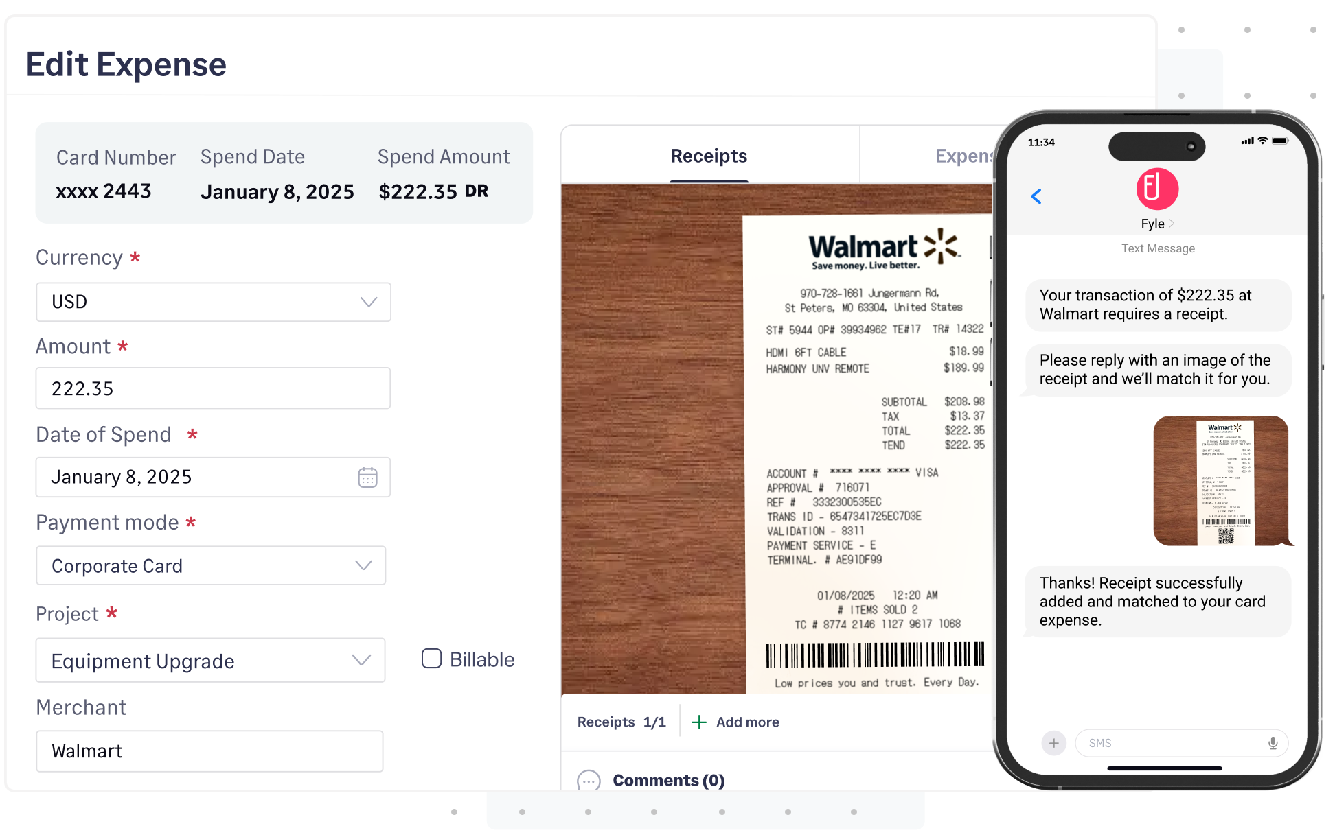 Manage and reconcile credit card transactions in real-time with Sage Expense Management