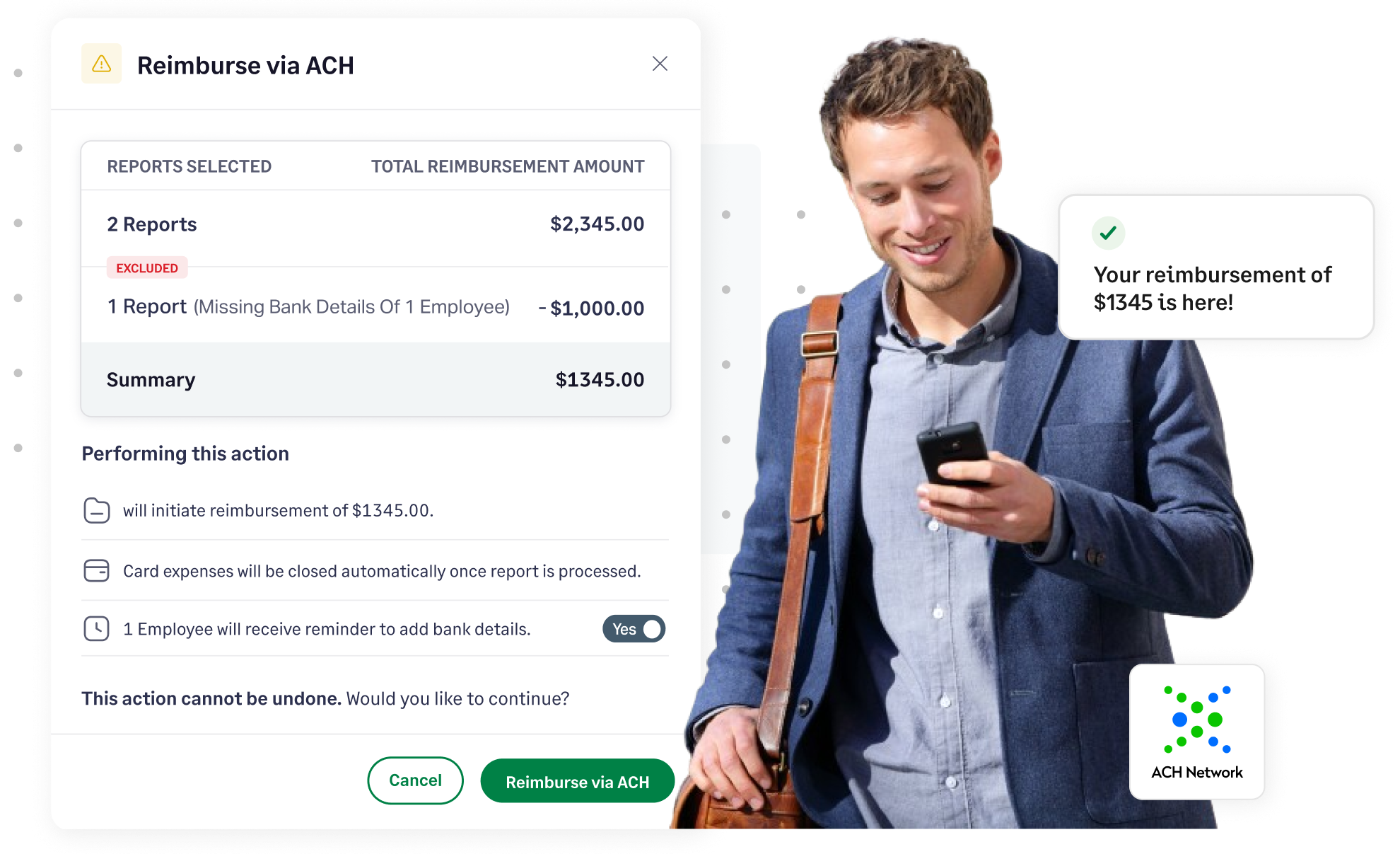 Reimburse your employees on time from Sage Expense Management via ACH