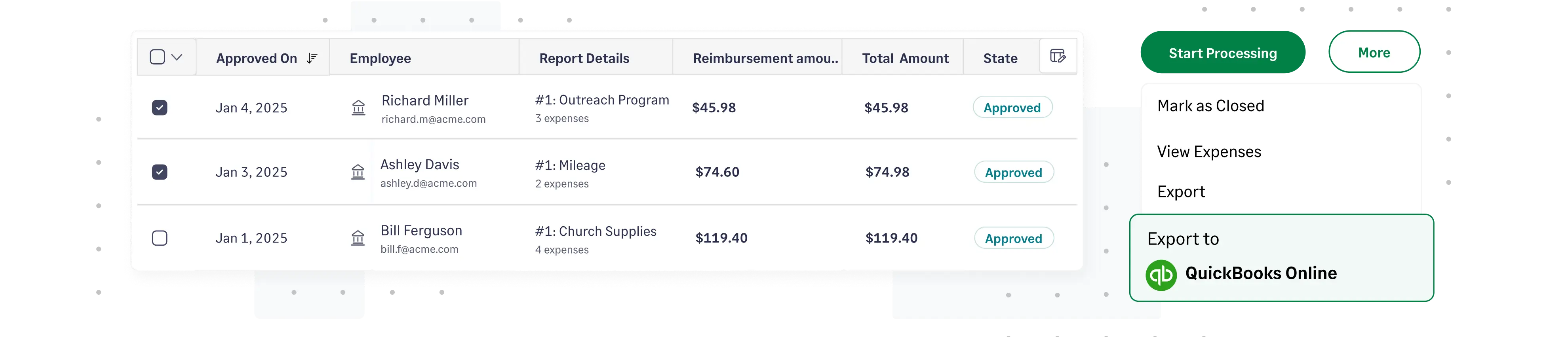 Sage Expense Management syncs expense reimbursement details directly to your accounting software