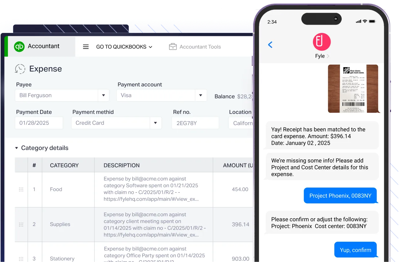 Real-time expense tracking
