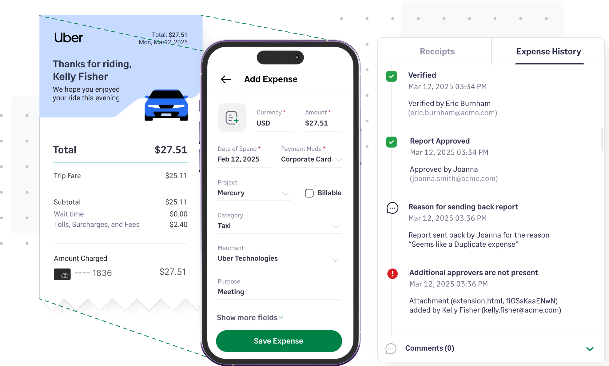 Fyle's audit-ready expense approval log