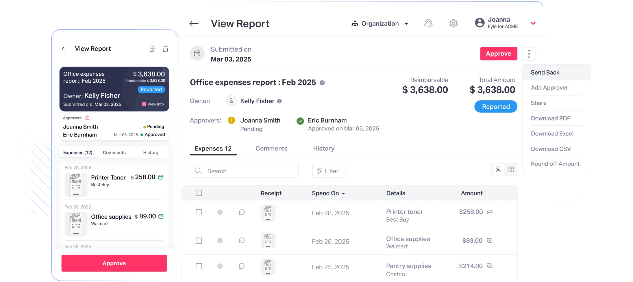 Real-time expense approvals with visibility and control at every step