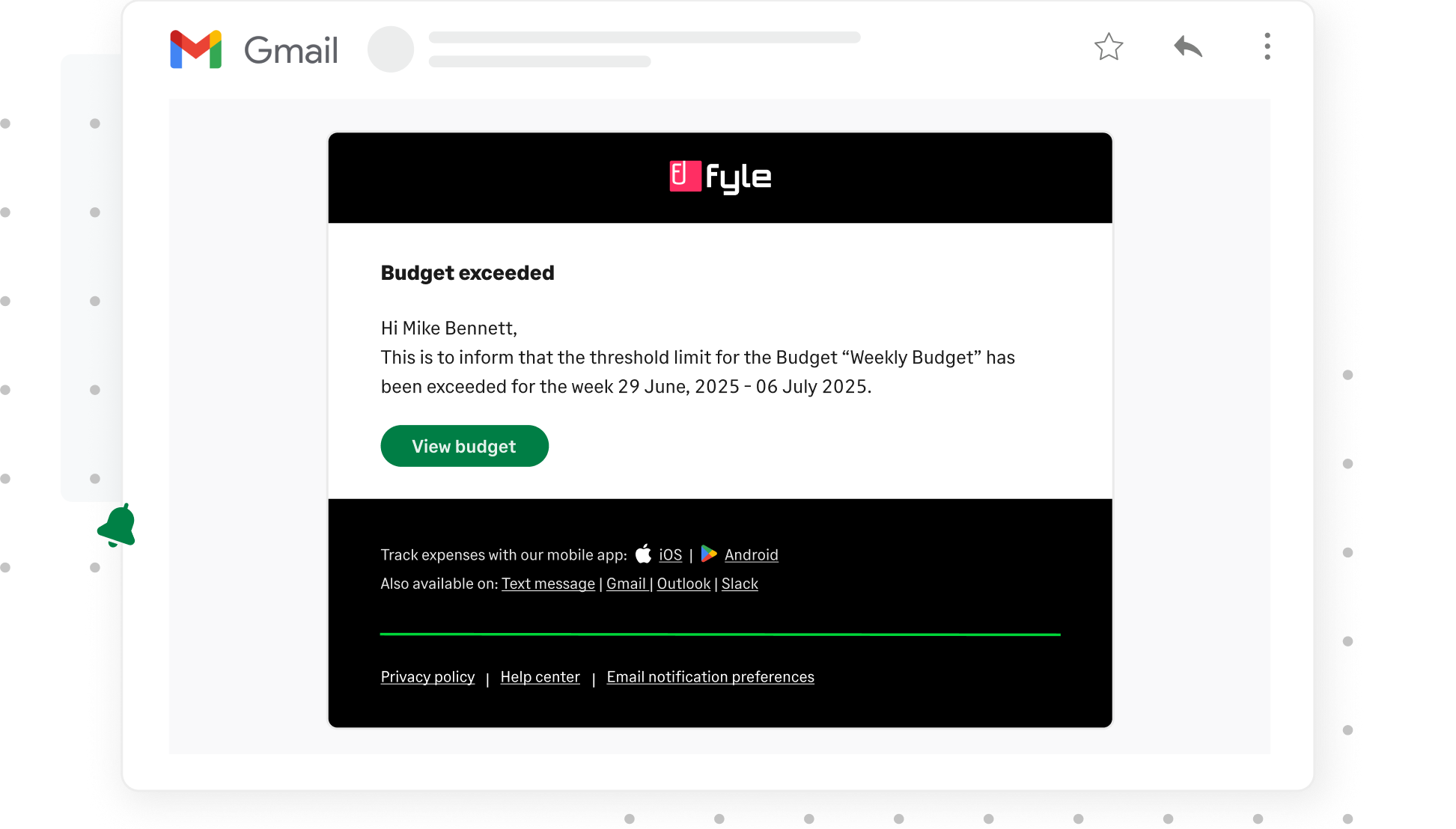Stay informed of exceeded budgets in real-time via email with Sage Expense Management