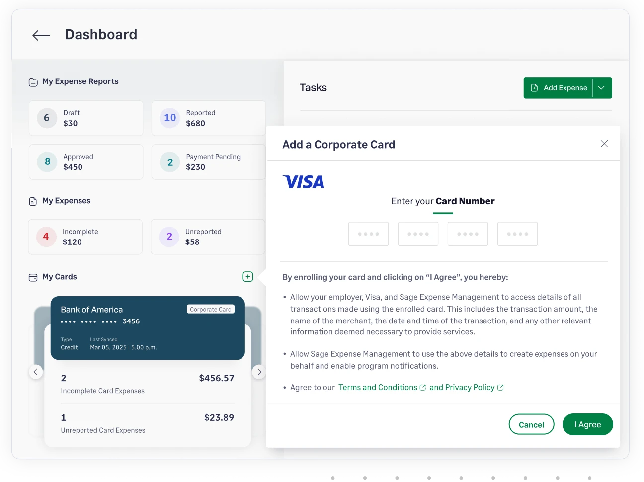 Connect business credit cards to Sage Expense Management in minutes