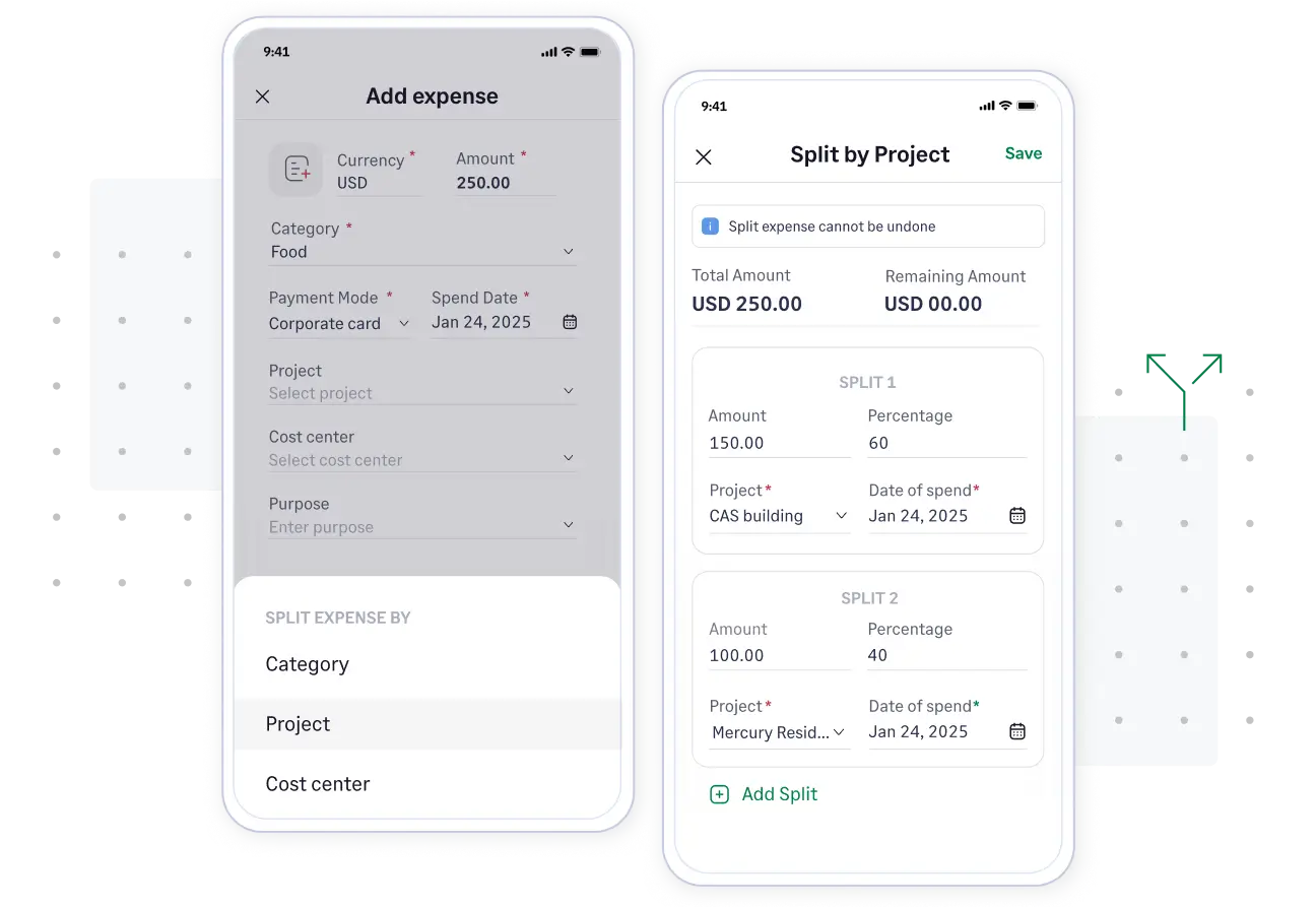 Split expense feature in Fyle