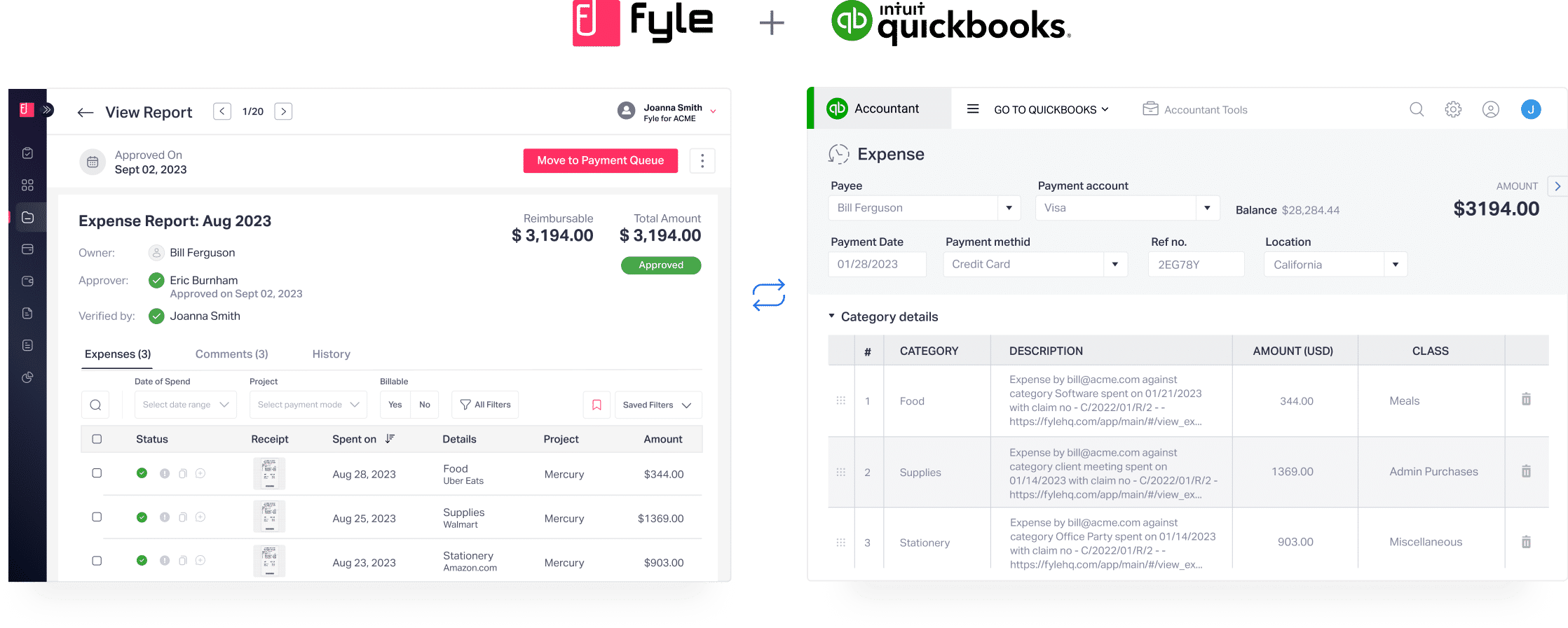 QuickBooks Online Accounting System Integration with Fyle’s Expense Management Software