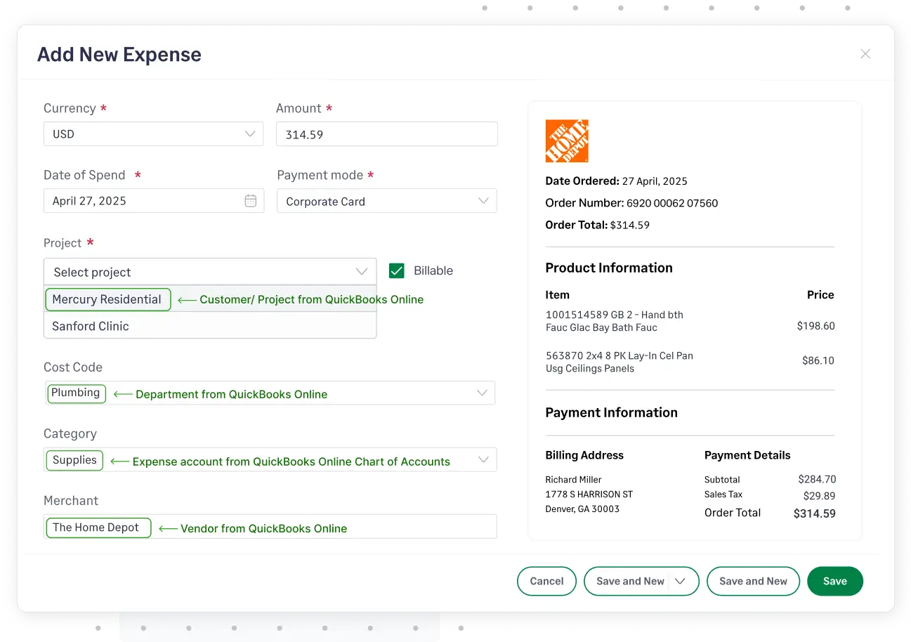 Easy expense coding within Fyle