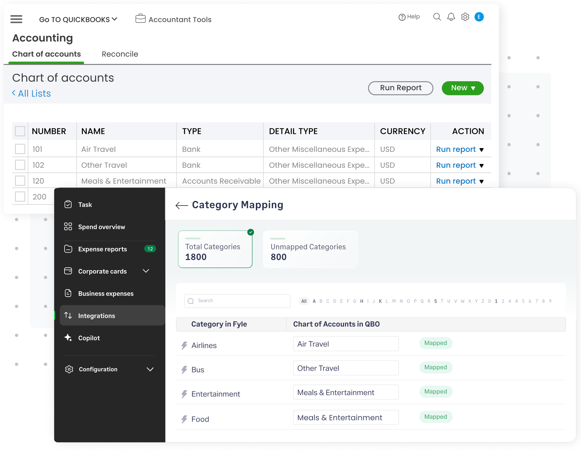 Category mapping features between Fyle and QBO