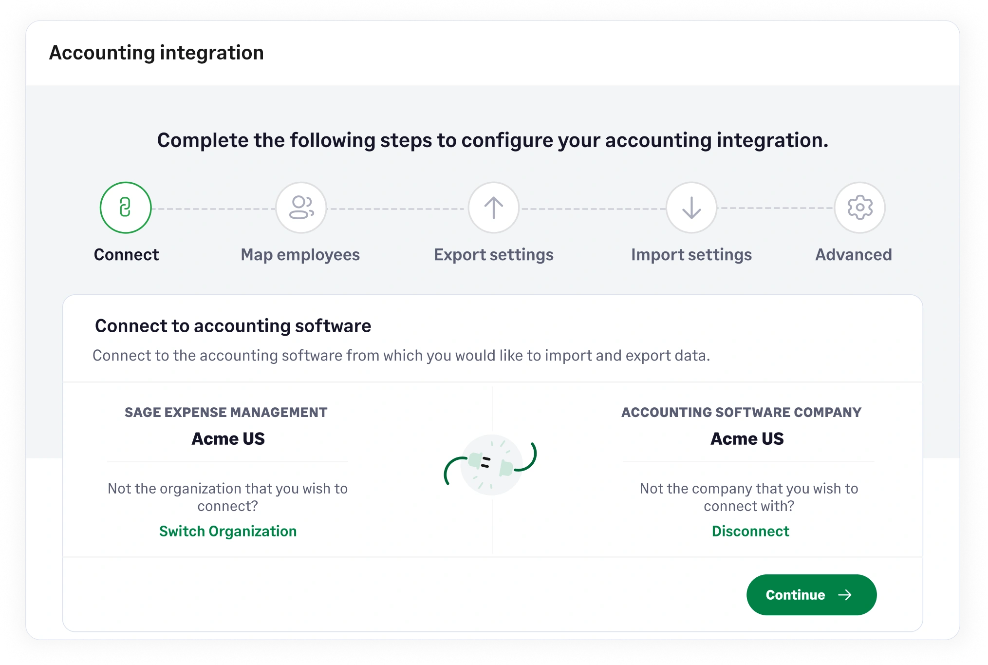 Set up accounting integrations easily with guided configuration in Sage Expense Management