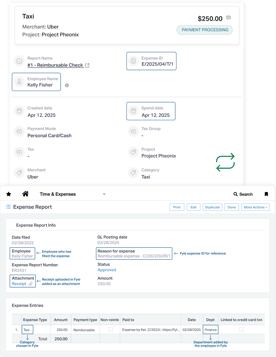 Control how expenses are exported from Sage Expense Management to Sage Intacct