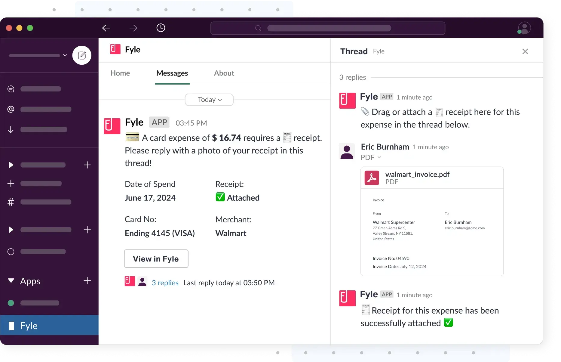 Track and submit receipts from Slack directly