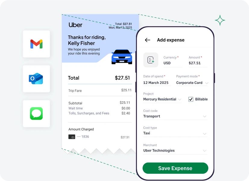 Track receipts from everyday apps with Sage Expense Management for small businesses