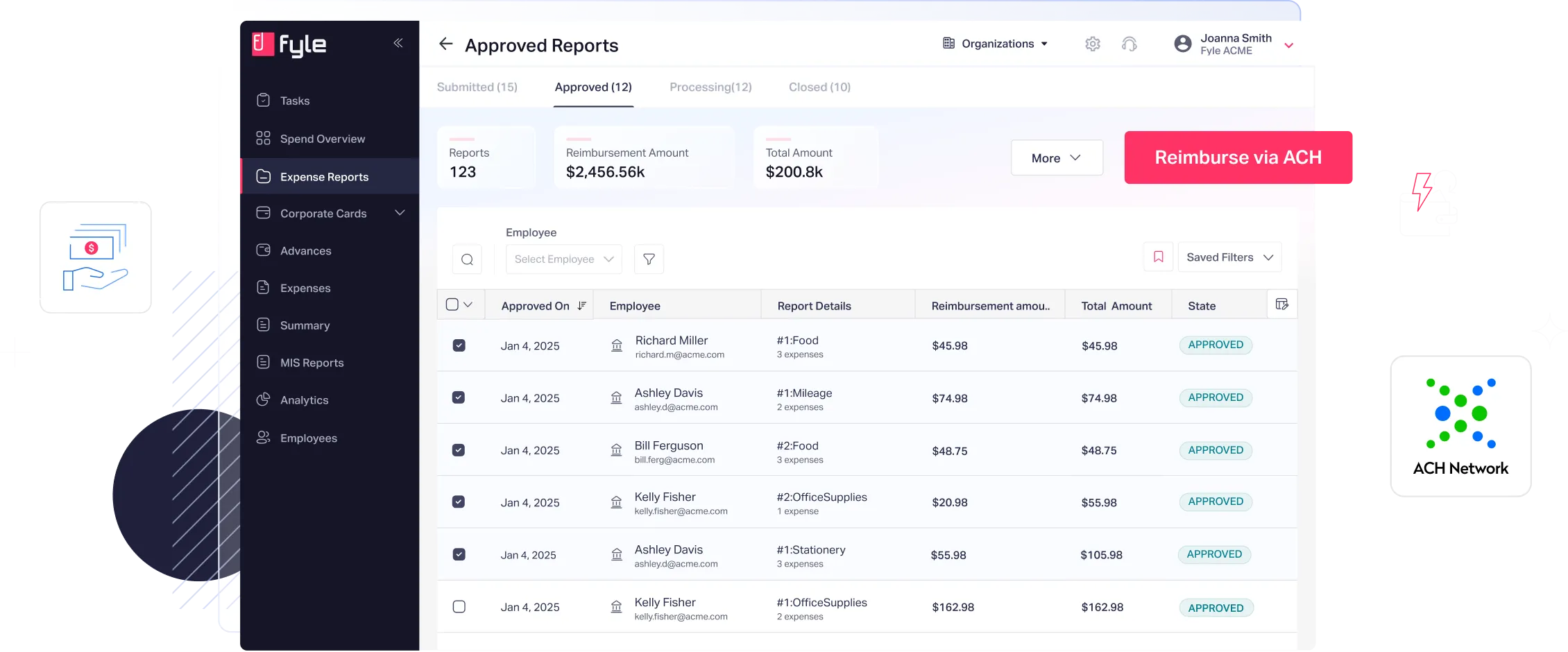 Manage reports using Fyle