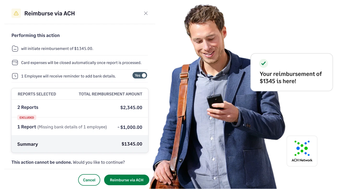 Pay employees in one click by reimbursing multiple approved reports at once in Sage Expense Management