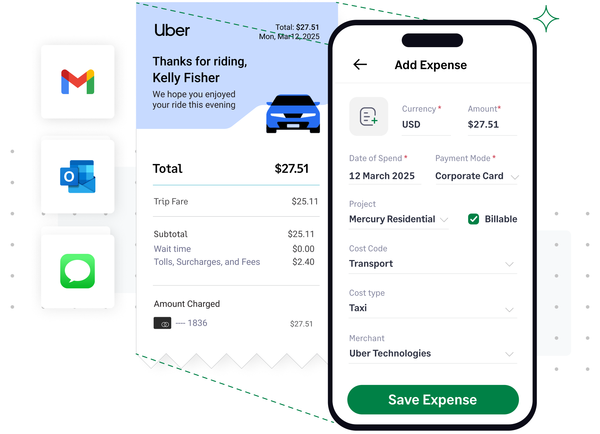 Track your receipts using different apps with Sage Expense Management