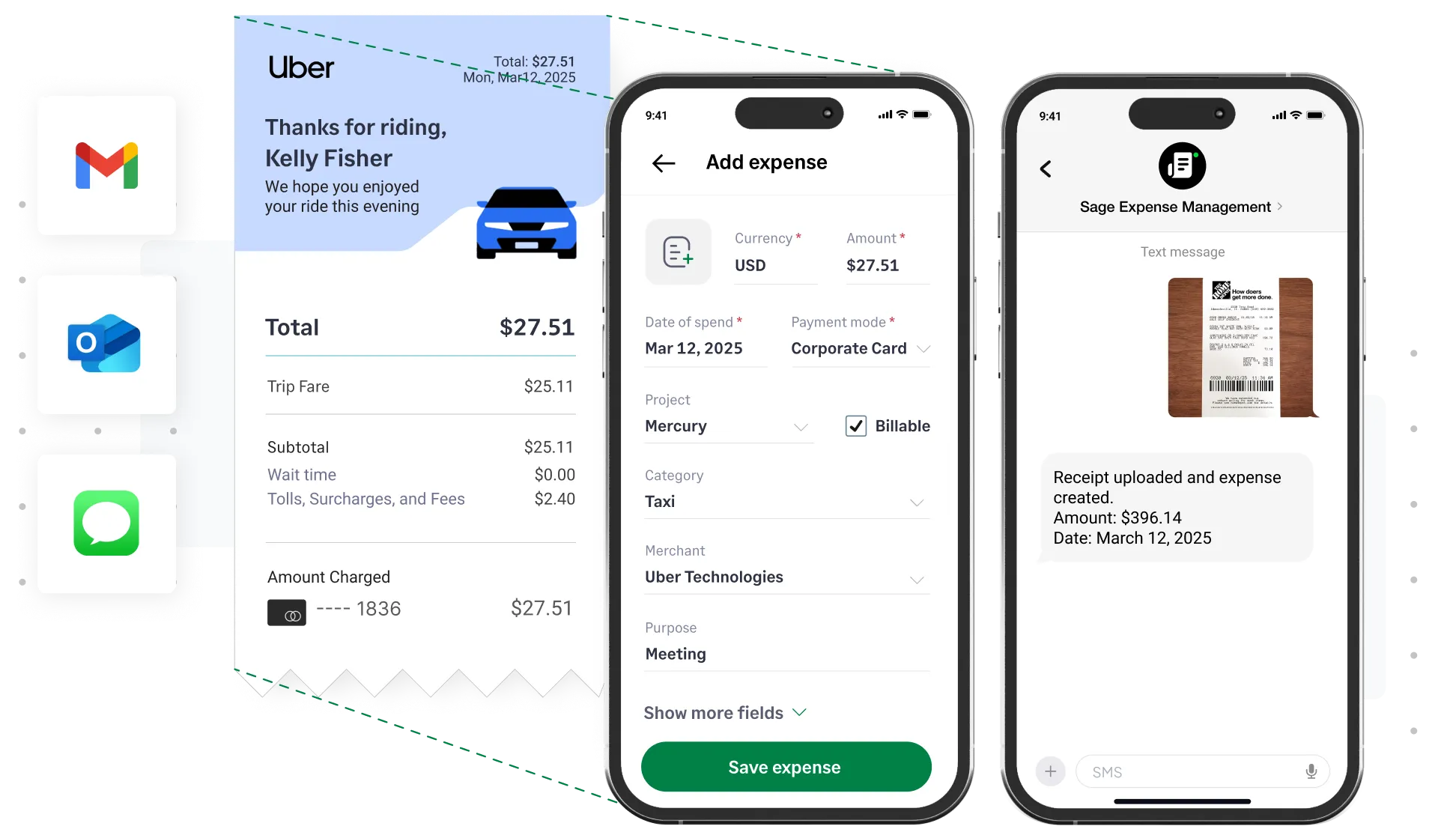 You can use Sage Expense Management from everyday apps to track receipts making it the best real estate expense tracker