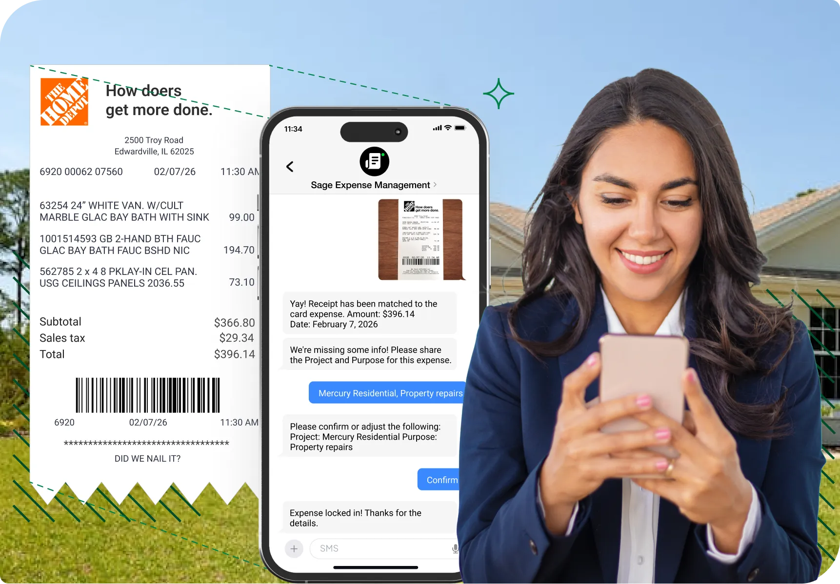 Realtor using Sage Expense Management as a real estate expense tracker