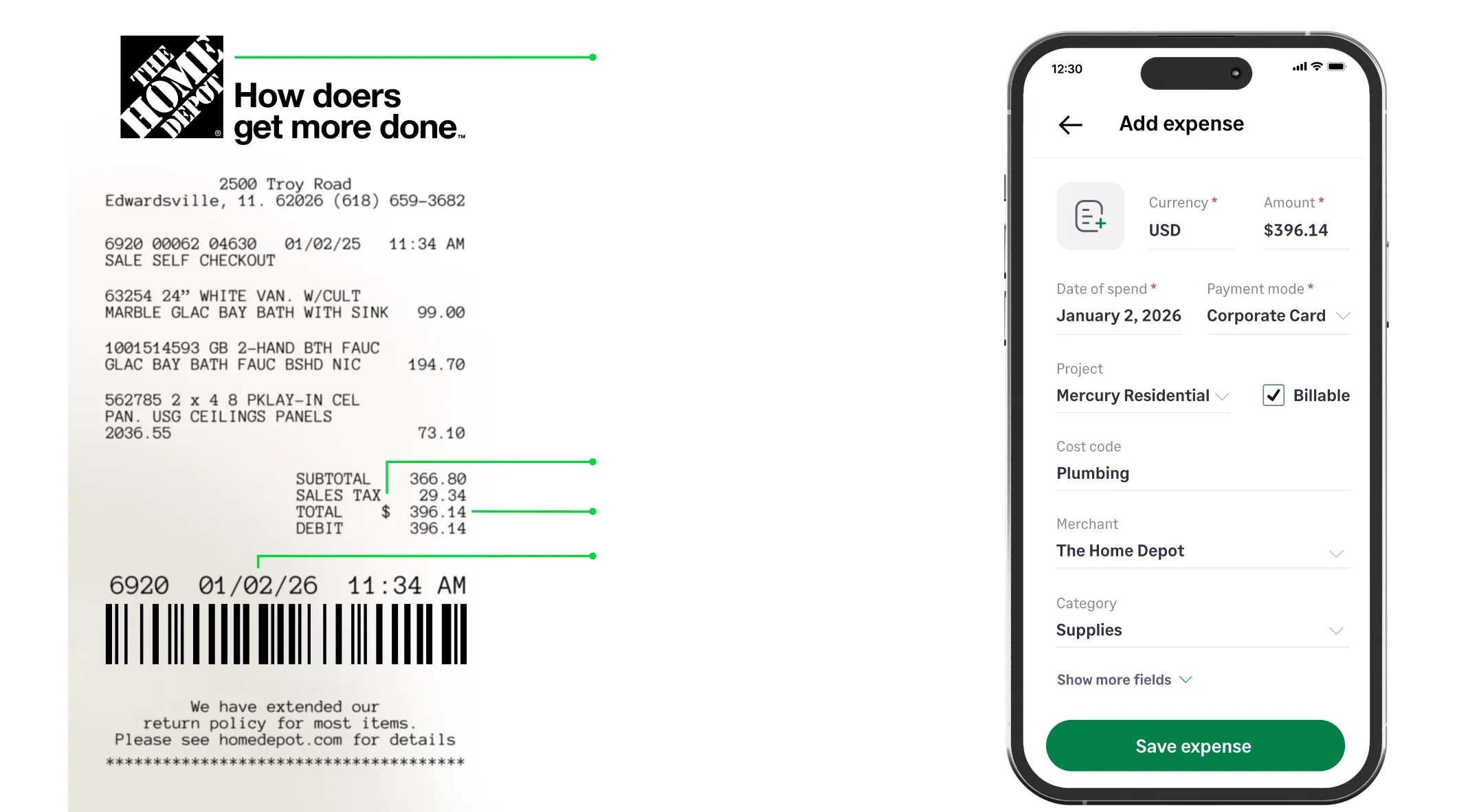 On-the-go receipt tracking and capture using Sage Expense Management