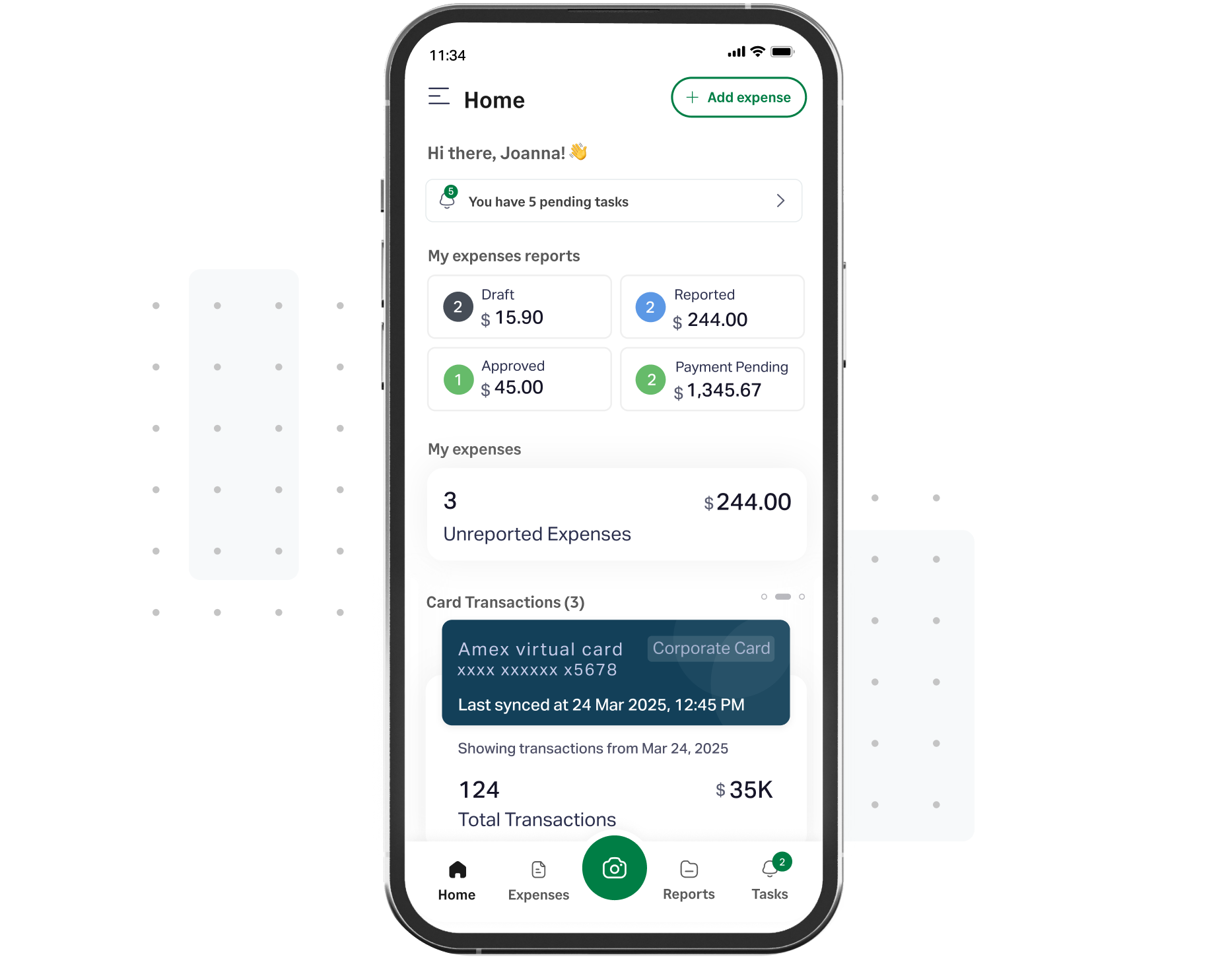 Track receipts on-the-go via mobile app