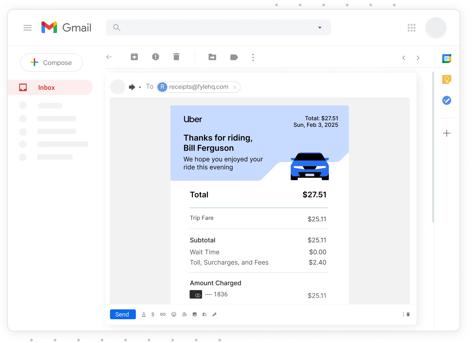 Set up email forwarding to Sage Expense Management for e-receipts