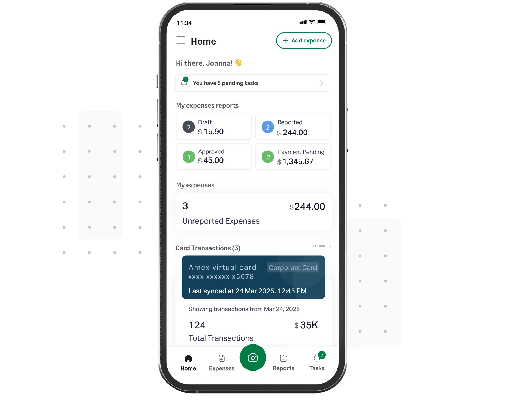 Track receipts on the go using Sage Expense Management's mobile app