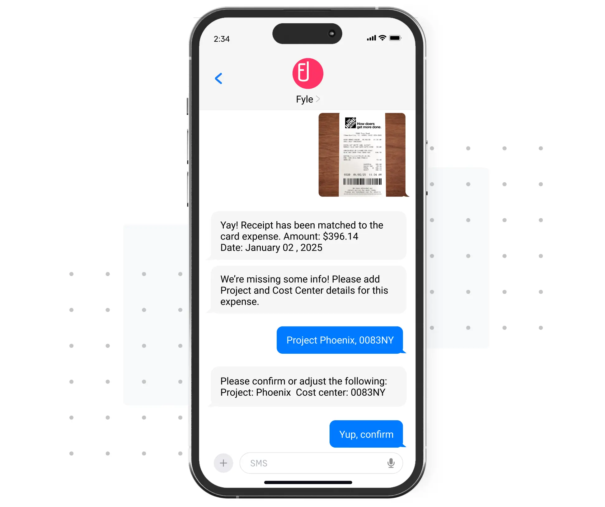 Submit receipts via text with Sage Expense Management