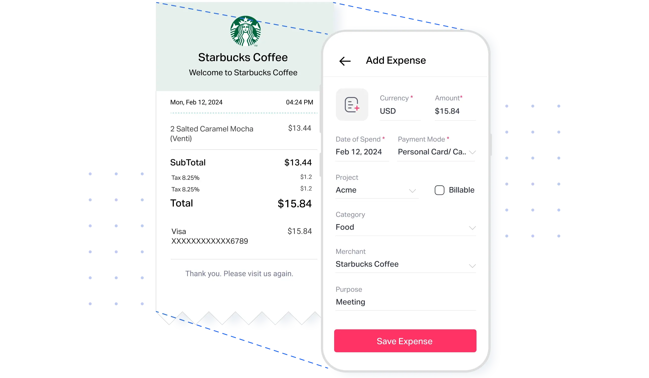 How Fyle's expense management solution gives you multiple options to track expense receipts.