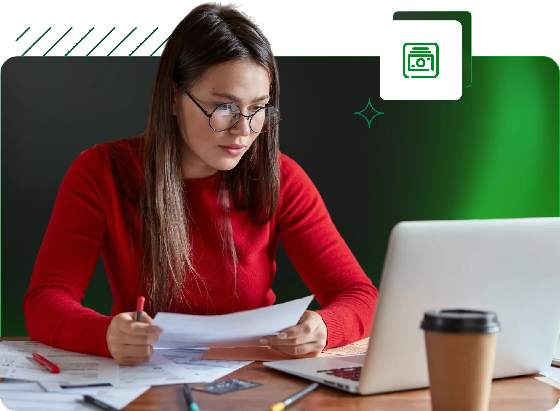 Image of a small business owner managing their finances and expenses