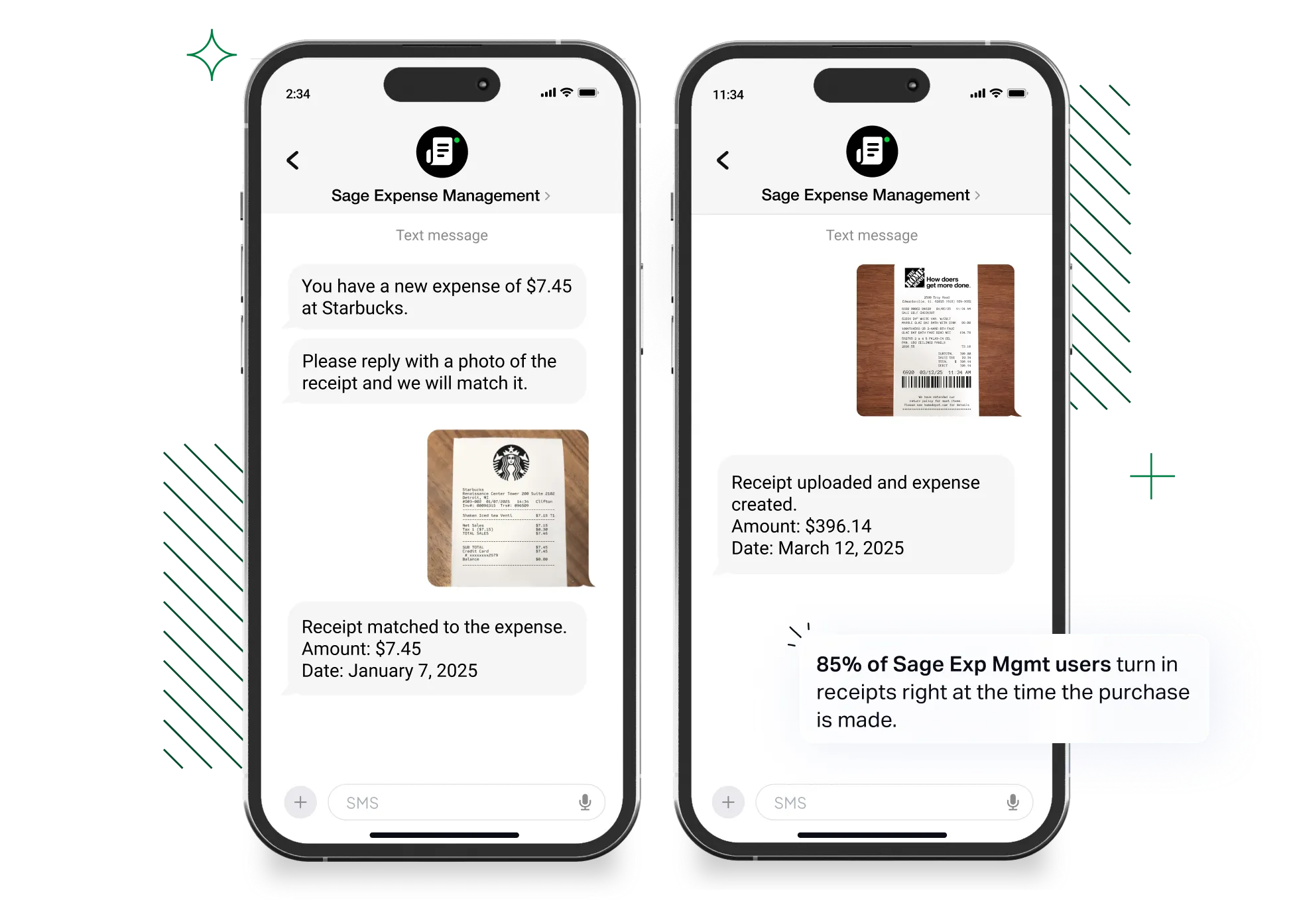 Automate credit card reconciliation with Sage Expense Management via text message