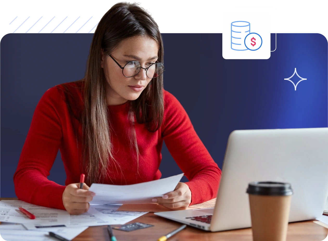 Image of a small business owner managing their finances and expenses