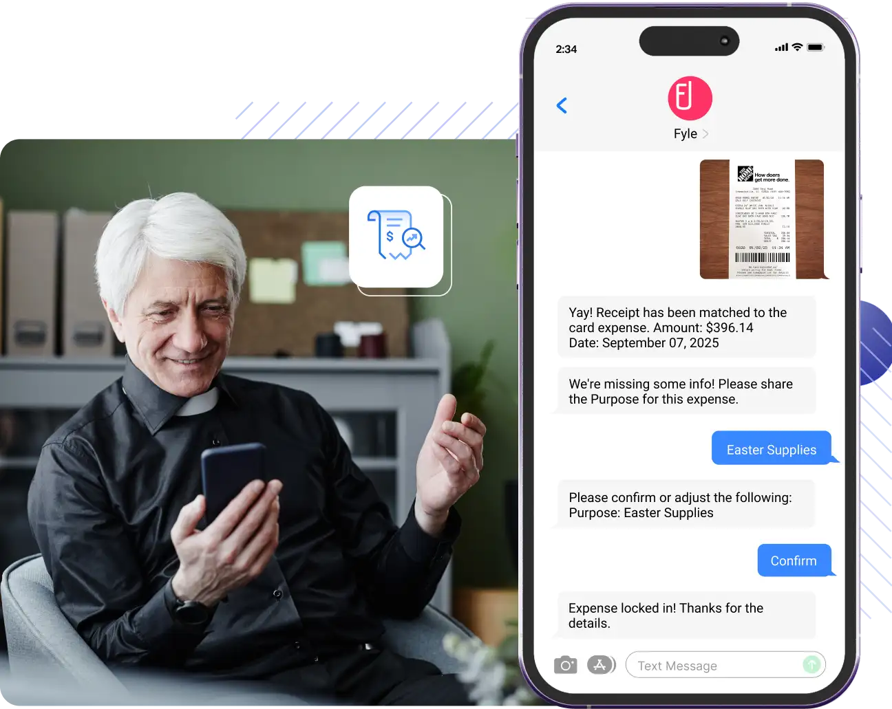 Church pastor using Fyle to manage church expenses