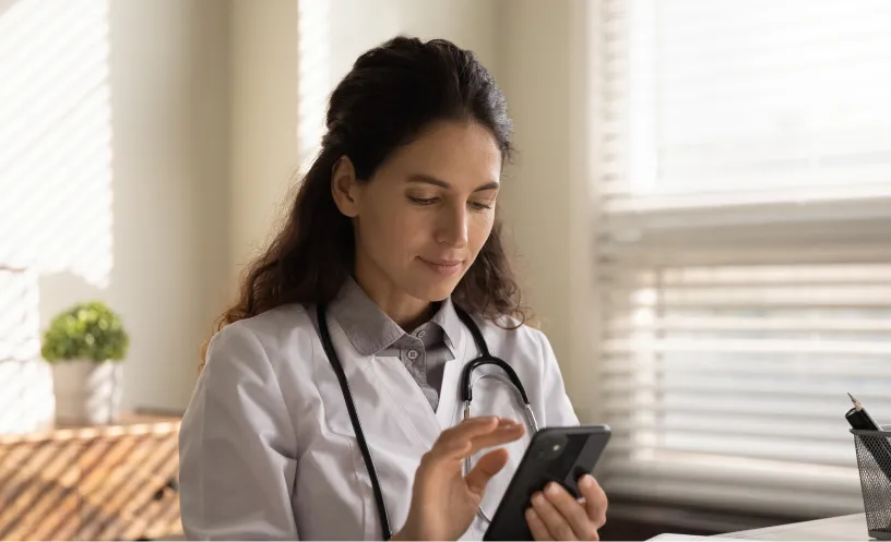 Healthcare staff using Sage Expense Management