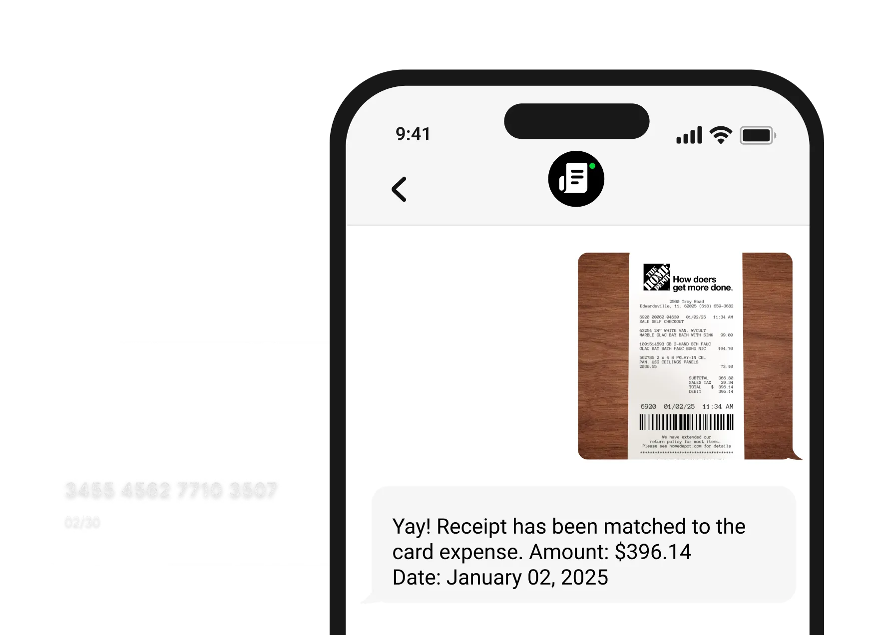 Sage Expense Management's text messaging receipt tracking feature