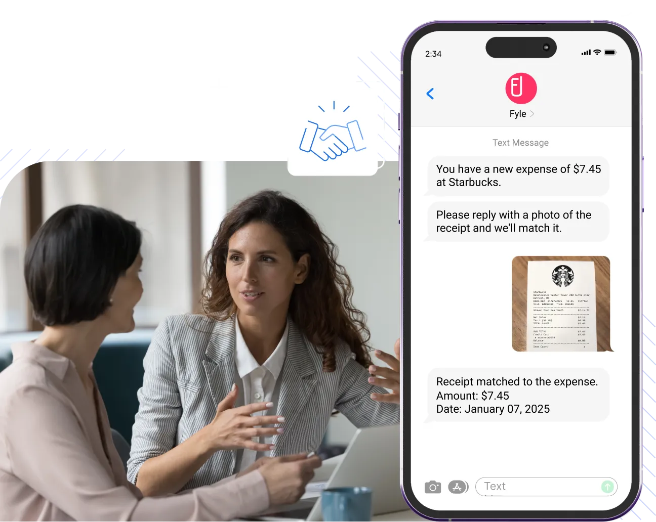 Automated expense tracking from Starbucks receipt.
