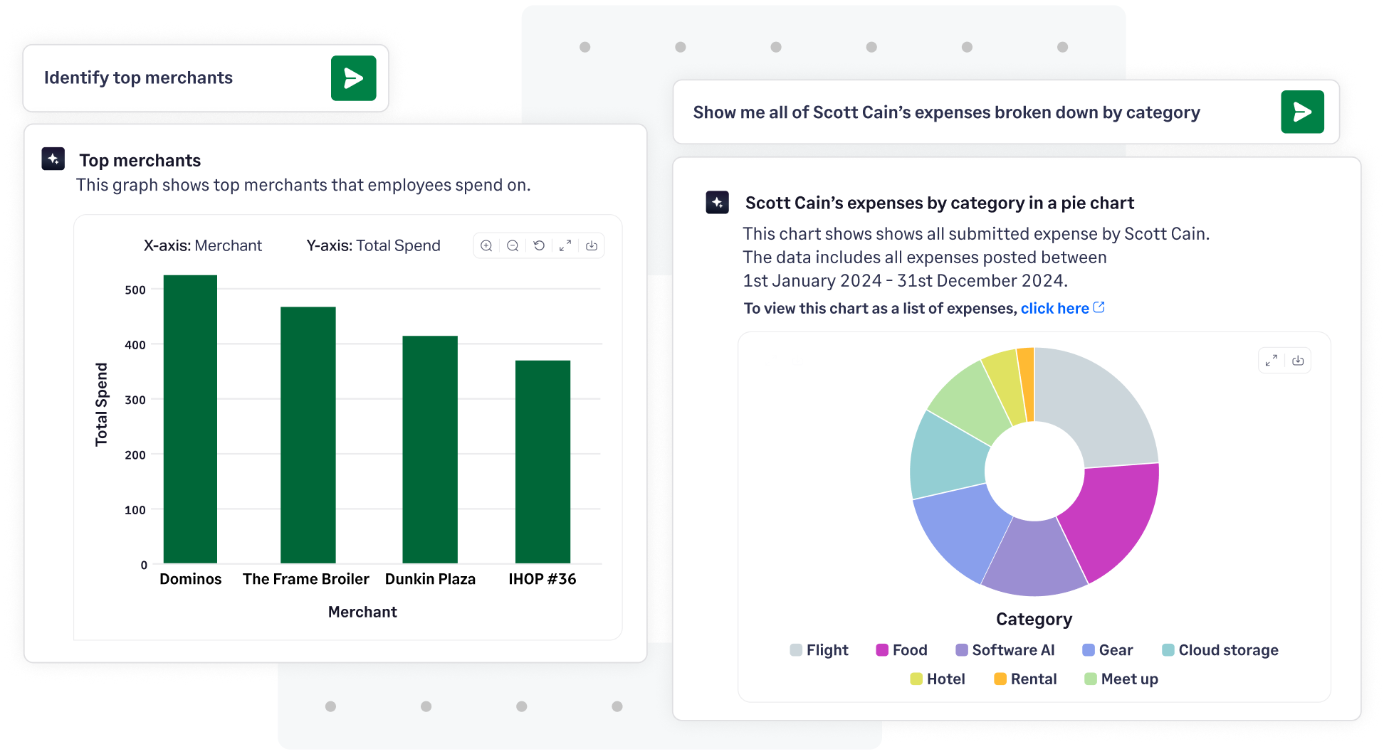 Get insights into Visa card spend with Sage Expense Management's AI powered Copilot