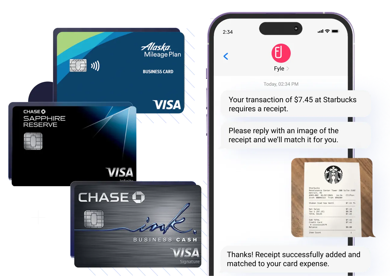 Manage and reconcile your Visa business card spend in real-time, with Fyle.