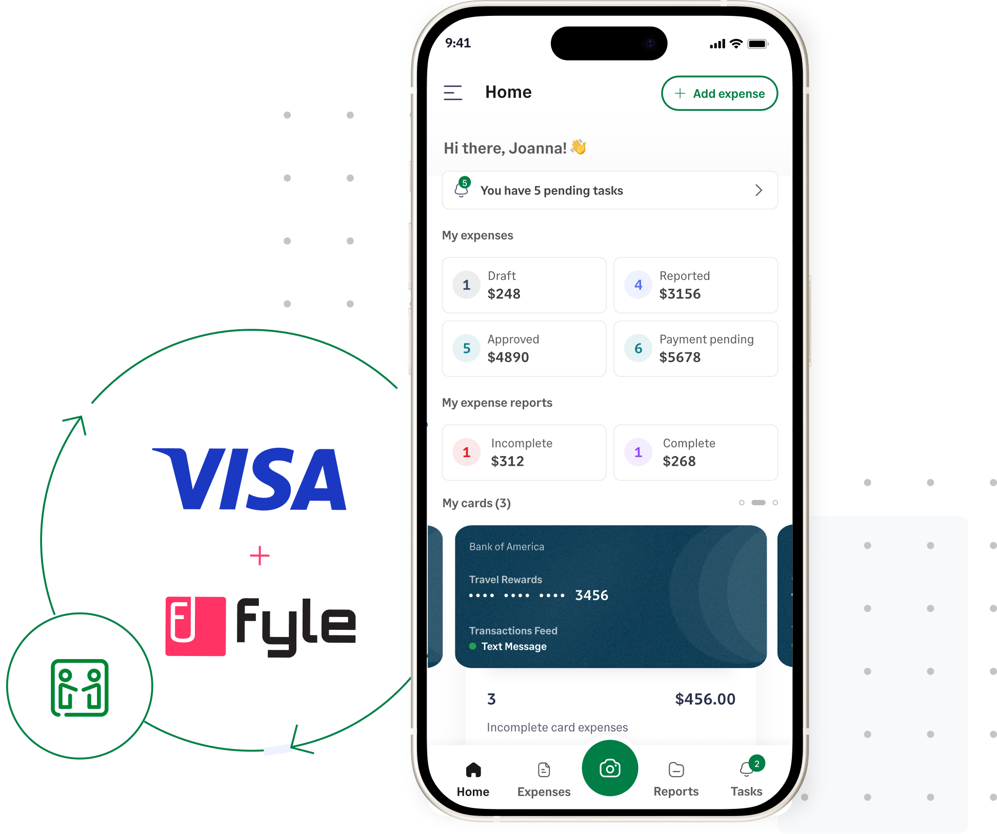 Sage Expense Management integrates with any Visa business card from any bank