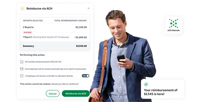 Reimburse employee expenses via ACH from Fyle's expense reimbursement software