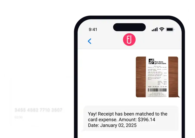 Text message receipt feature for Fyle's expense management software