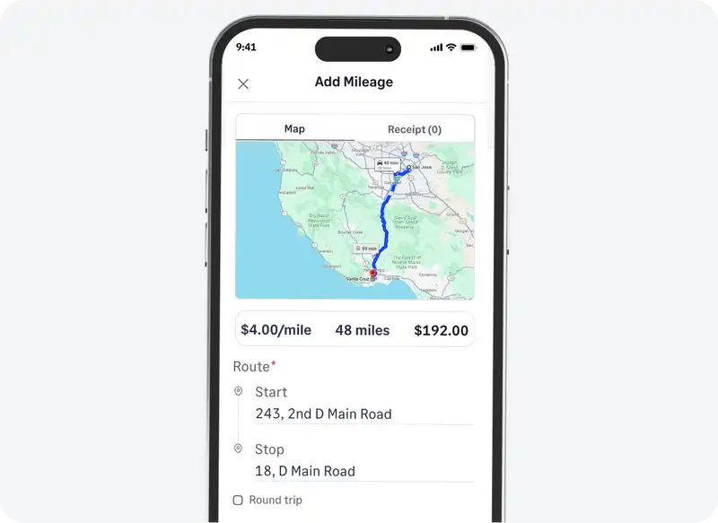 Track business mileage with Sage Expense Management