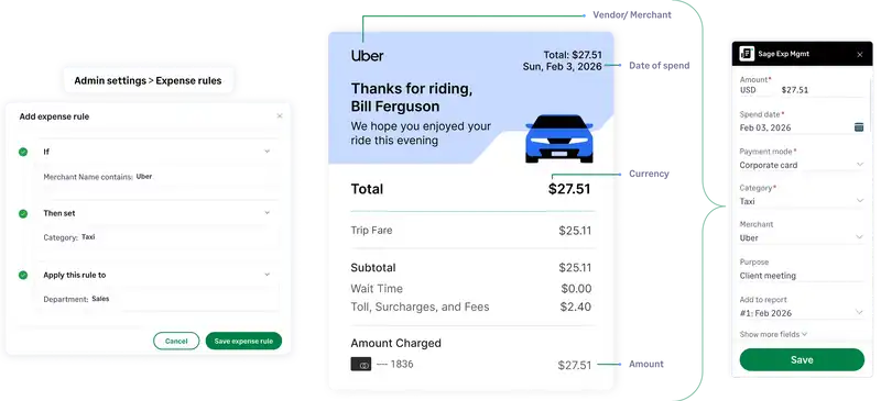 Eliminate manual data entry with automated expense coding from Sage expense management